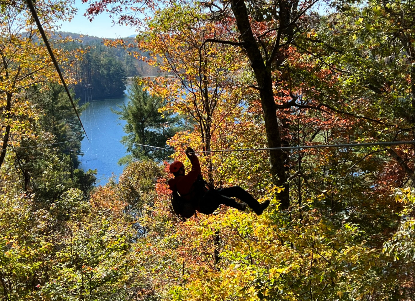Autumn zip lines and aerial adventure at Unicoi State Park